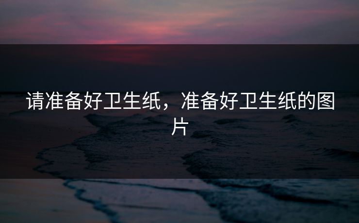 请准备好卫生纸，准备好卫生纸的图片